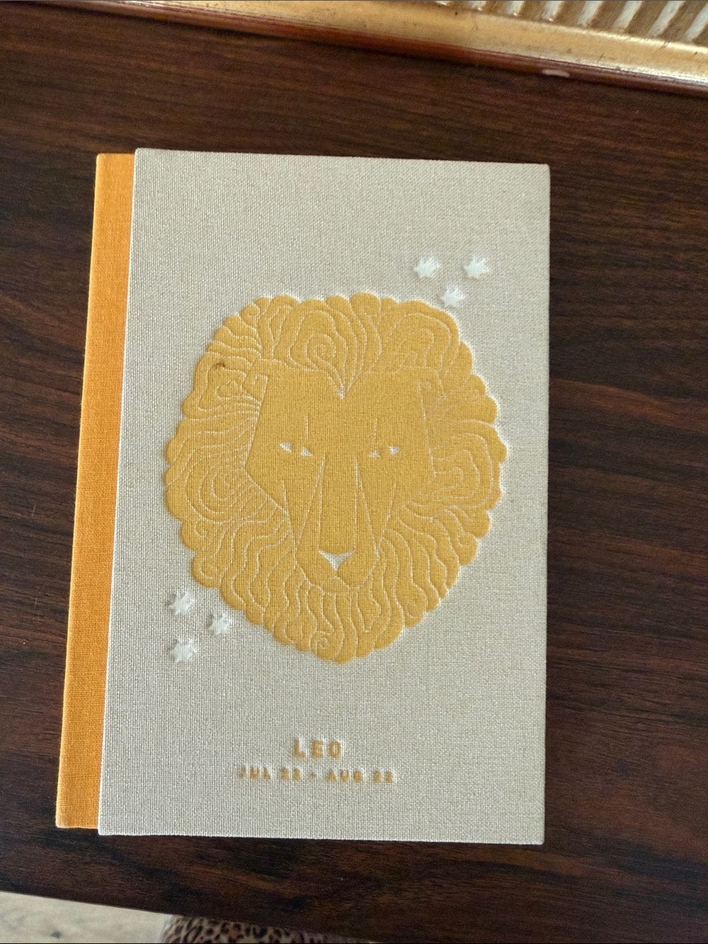 Anthropologie Linen Leo Journal - Mustard and Beige
